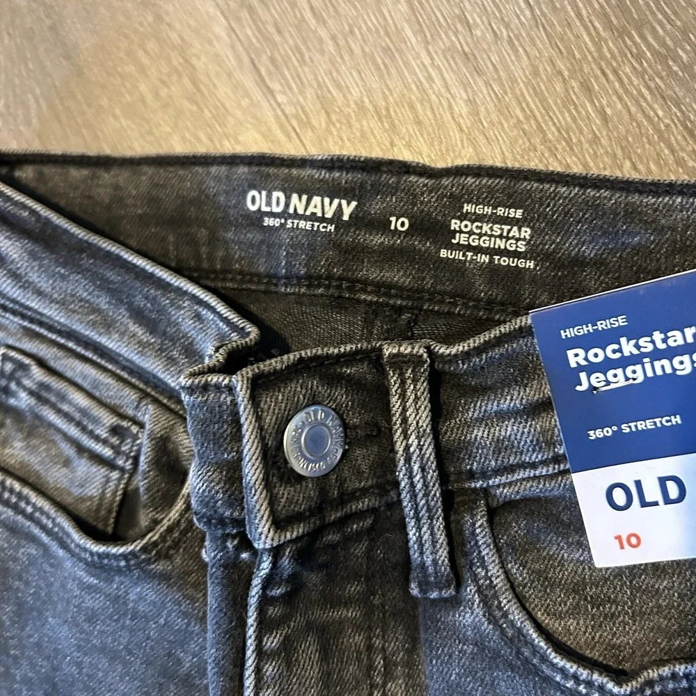 Old Navy Girls Rockstar Jeggings High Rise 360 Stretch Black Size 10 New NWT